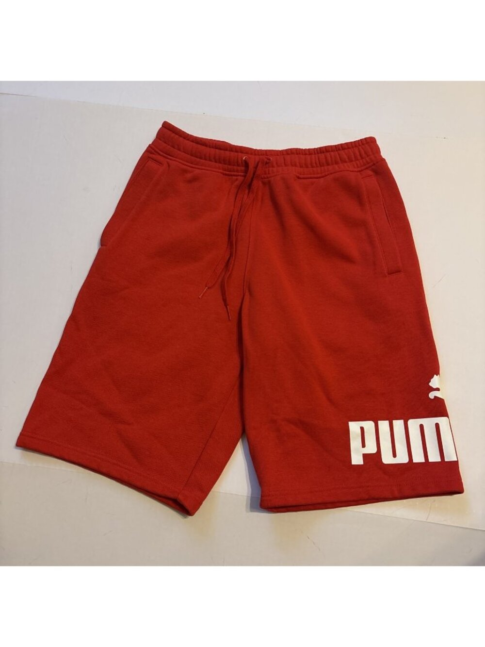 Puma Men’s big  Fleece Logo Red Shorts Size Small